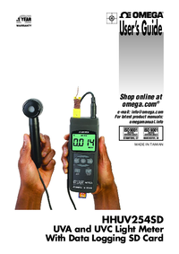Thumbnail of document Manual - HHUV254SD UVA/UVC Handheld Light Meter w/Thermocouple & SD card